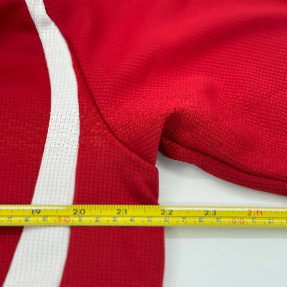 Adidas‎ Mens Climalite Polo Shirt Red White Short Sleeve Athletic Golf Size M